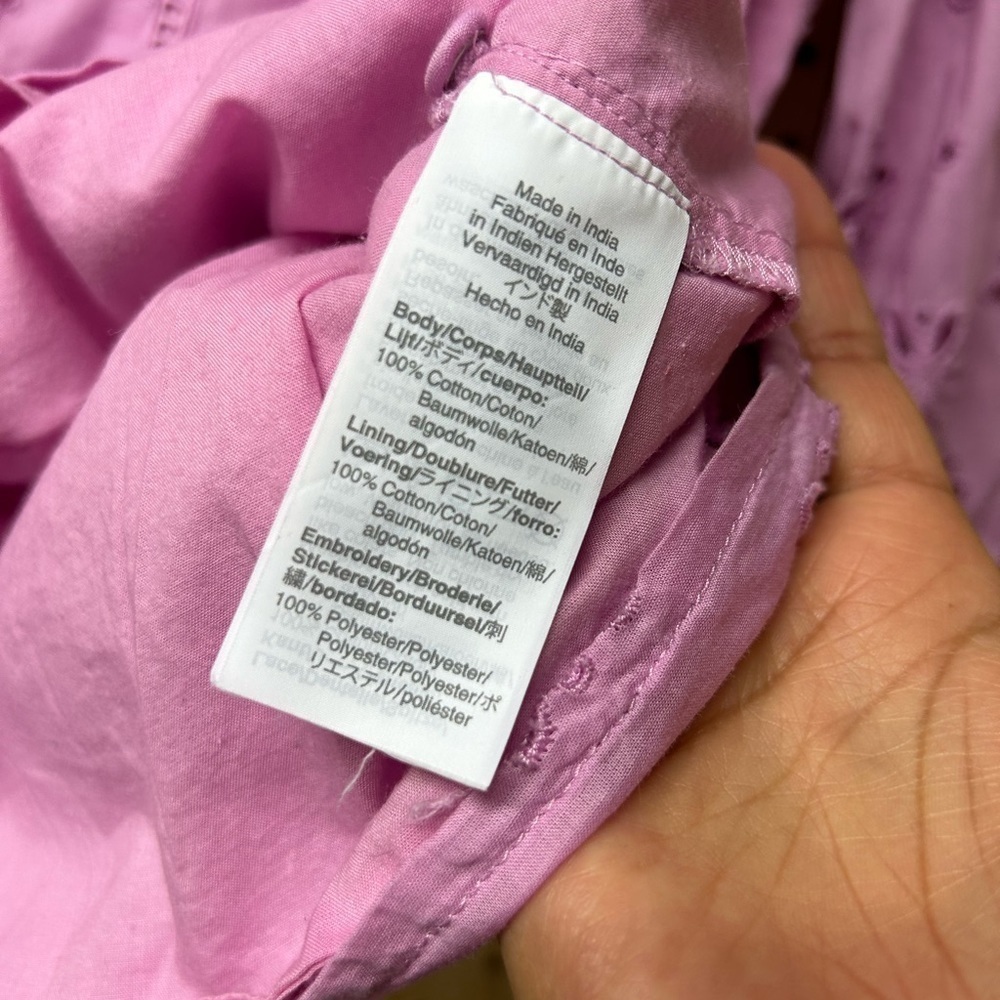 J.Crew Ruffle Eyelet Pink Top - Picture 5 of 6